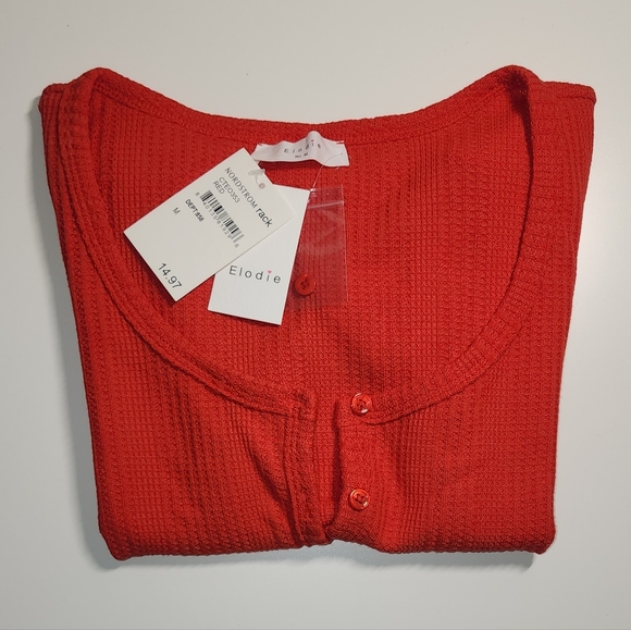 Women's Short Sleeve Waffle Button-Up - Picture 2 of 4